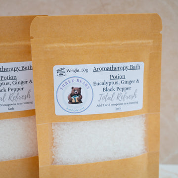 Eucalyptus, Ginger & Black Pepper Bath Salts - Three Bears Emporium