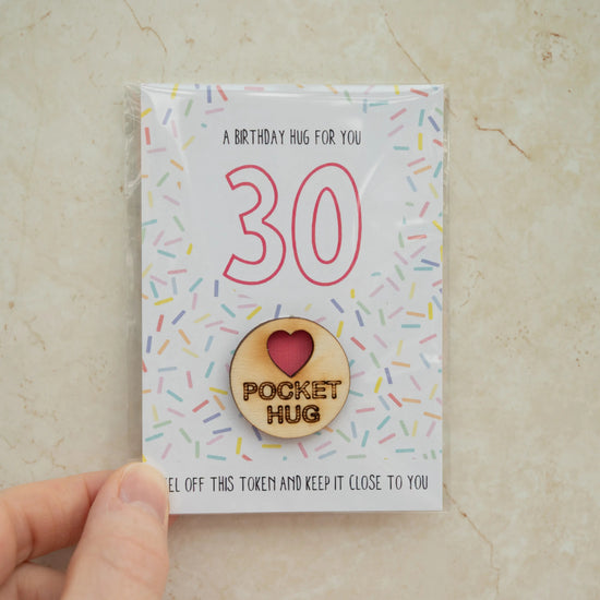 30th Birthday Pocket Hug - Three Bears Emporium