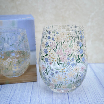 Ditsy Flower Tumbler Glass