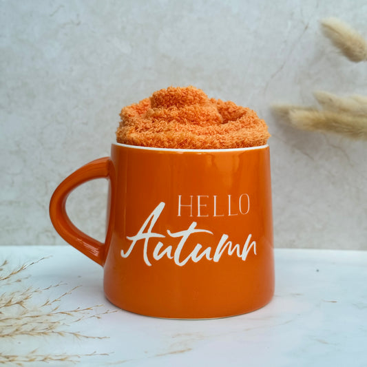 Hello Autumn Mug With Socks