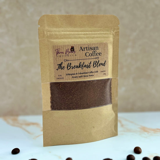 The Breakfast Coffee Blend of Ethiopian and Colombian coffee