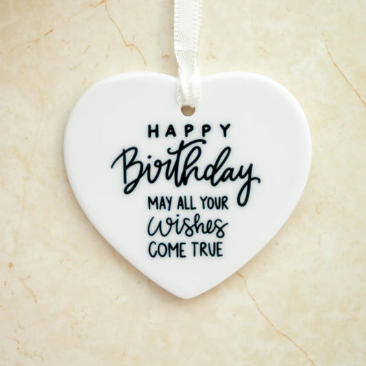 Birthday Wishes Heart Keepsake - Three Bears Emporium