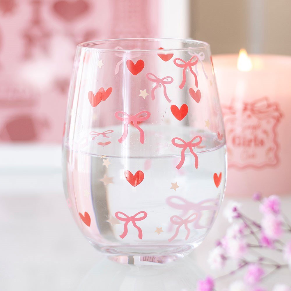 Hearts & Bows Wine Glass - Three Bears Emporium