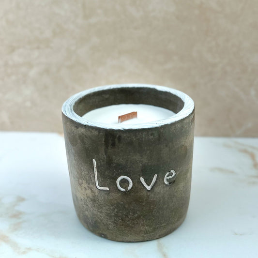 Love Concrete Candle - Three Bears Emporium