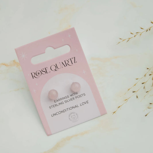 Rose Quartz Earrings - Three Bears Emporium