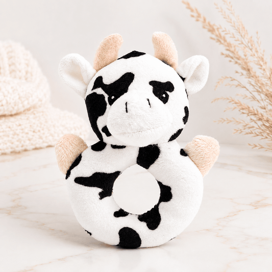 Spotty Cow Baby Rattle - Three Bears Emporium