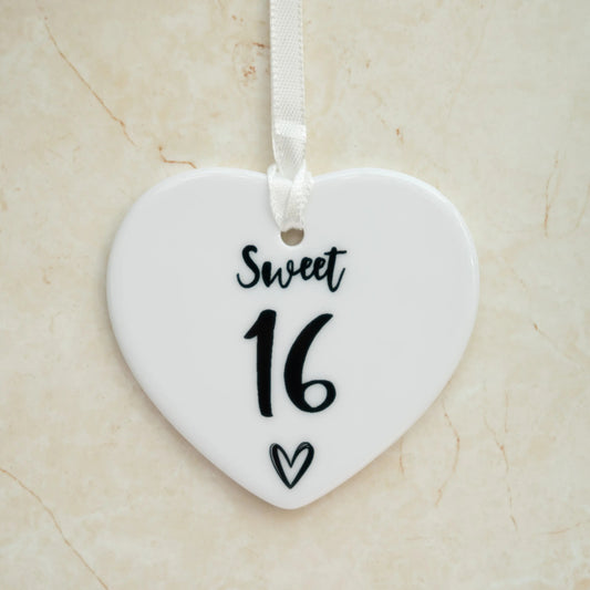 Sweet 16 Ceramic Heart - Three Bears Emporium