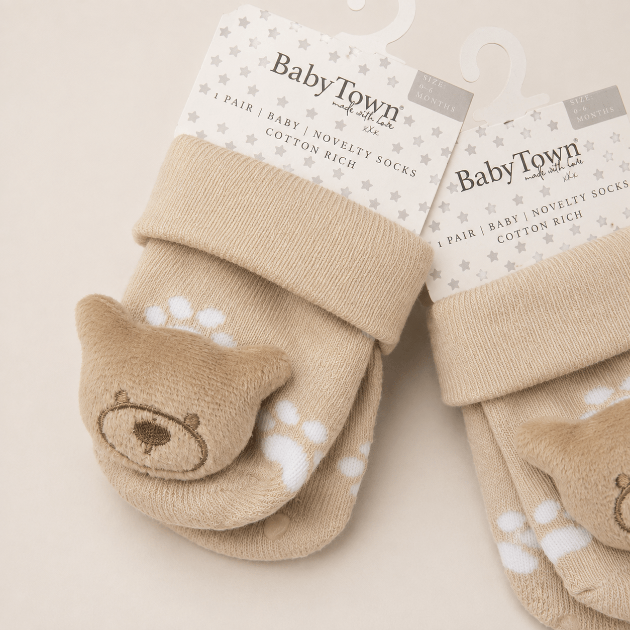 Teddy Baby Socks With Rattle - Three Bears Emporium