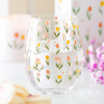 Tulips Wine Glass - Three Bears Emporium